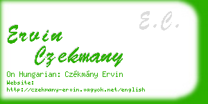 ervin czekmany business card