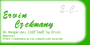 ervin czekmany business card